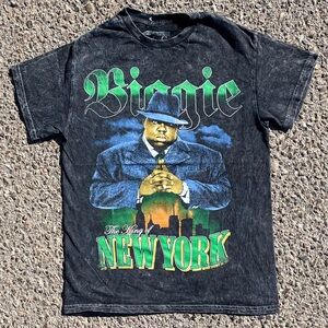 Notorious B.I.G King of New York Y2K Indie Grunge Acid Wash T-Shirt Women’s (S)
